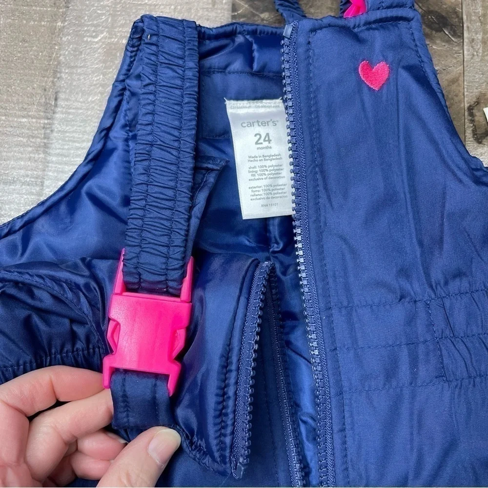 NWT Carters Snowbibs Girls size 24 months